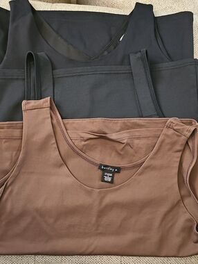 Three  Tank Tops 1 brown 2 black